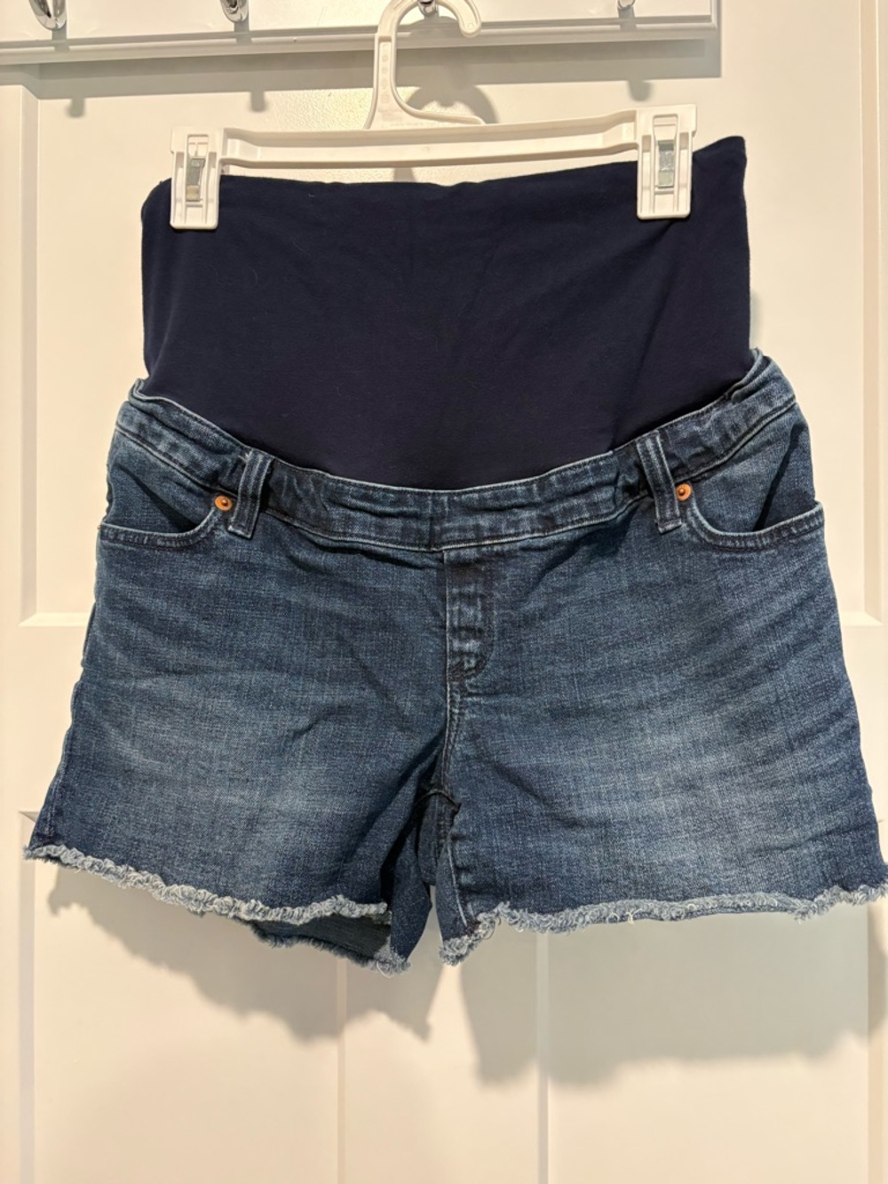 GAP Maternity Denim Shorts with Navy Support Panel